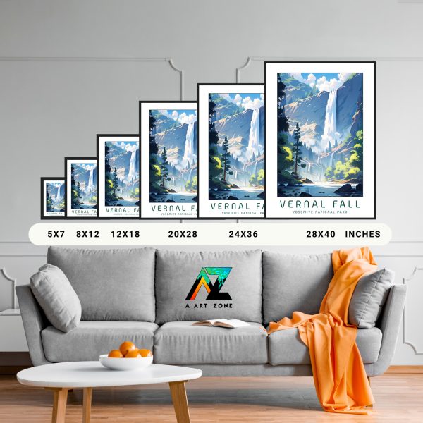 Falls in Frames: Yosemite Vernal Falls Framed Wall Brilliance