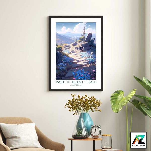 Nature's Sunny Trail Symphony: Framed Pacific Crest Trail Wall Art