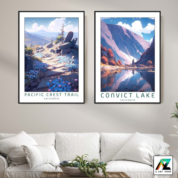Sun-Drenched Trail Escape: Framed Wall Art of Pacific Crest Trail Sunny Day