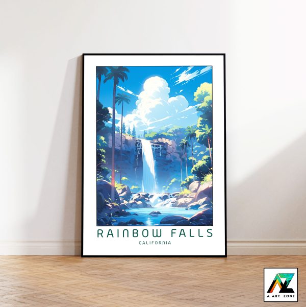 Nature's Symphony: Framed Rainbow Falls Wall Art in Madera County, California, USA