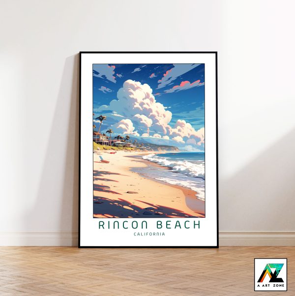 Elegance of the Beach: Framed Wall Art of Rincon Beach in Ventura County