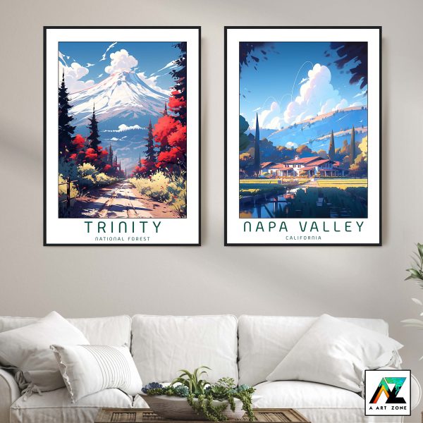 Nature's Symphony: Framed Trinity National Forest Wall Art in Redding, California, USA