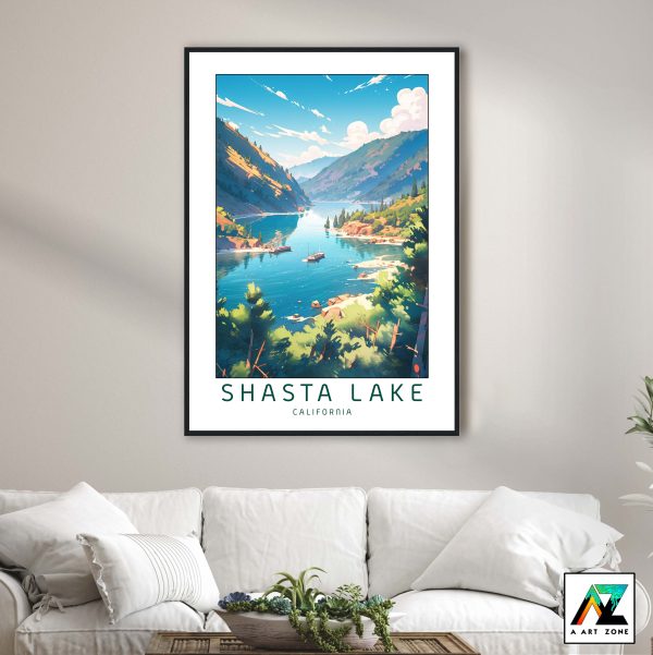 Lakeside Retreats: Shasta Lake Framed Wall Art"