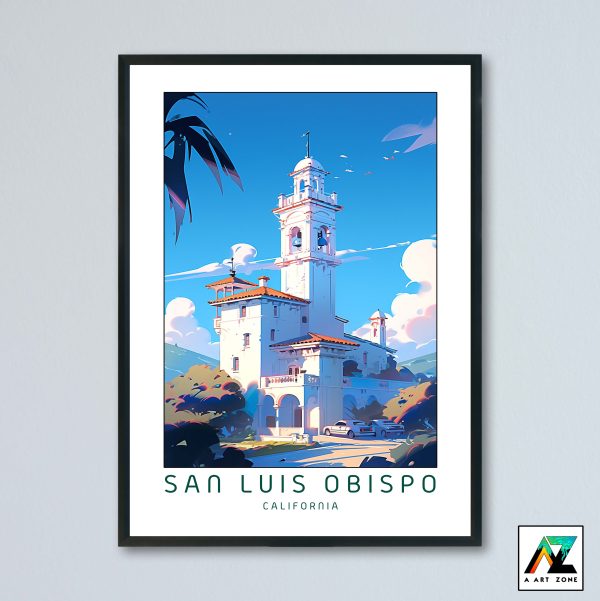 San Luis Obispo Santa Maria California USA - City View Scenery Artwork