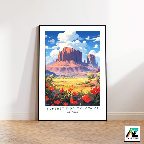 Artistry in Arizona Wilderness: Framed Wall Art of Superstition Mountains