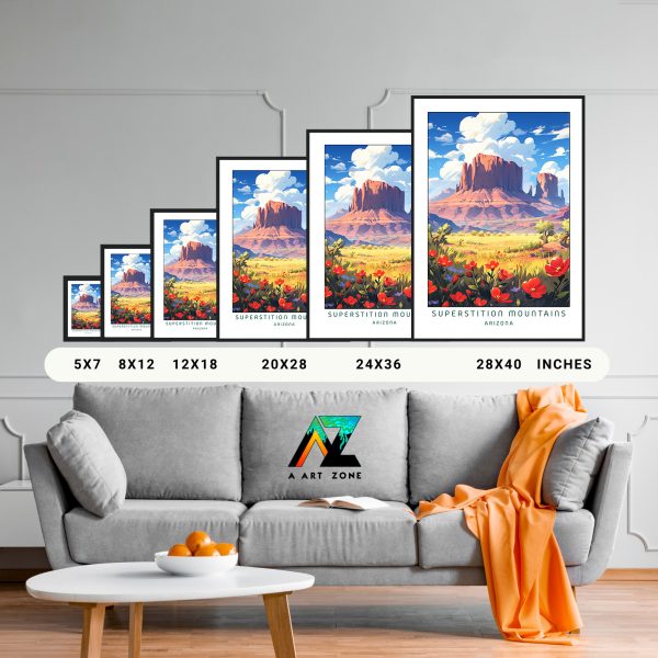 Desert Majesty: Superstition Mountains Framed Wall Art in Pinal County, Arizona, USA