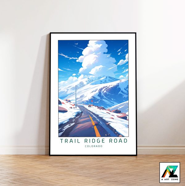 Elegance of the Mountains: Framed Wall Art of Trail Ridge Road in Colorado