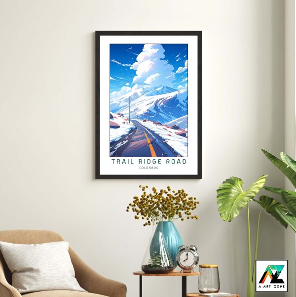 Nature Meets Mountains: Framed Trail Ridge Road Wall Art in Colorado, USA