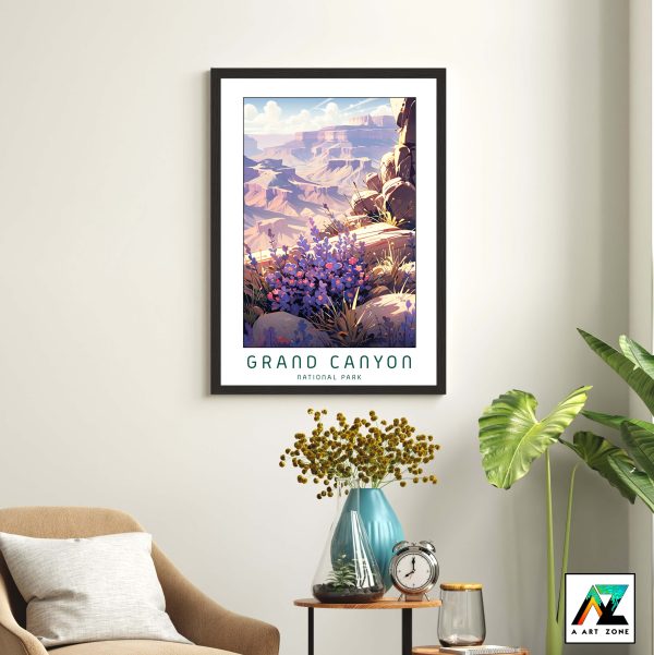 Nature's Palette: Framed Poster Showcasing Grand Canyon's Vibrant Beauty