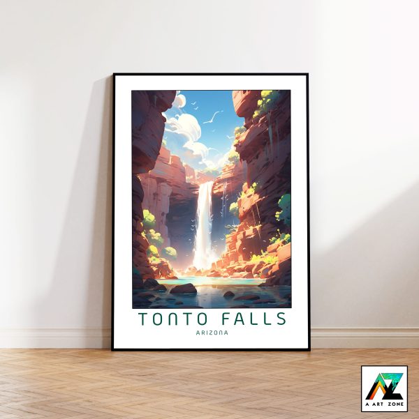 Arizona's Waterfall Beauty: Framed Wall Art of Tonto Natural Bridge Falls