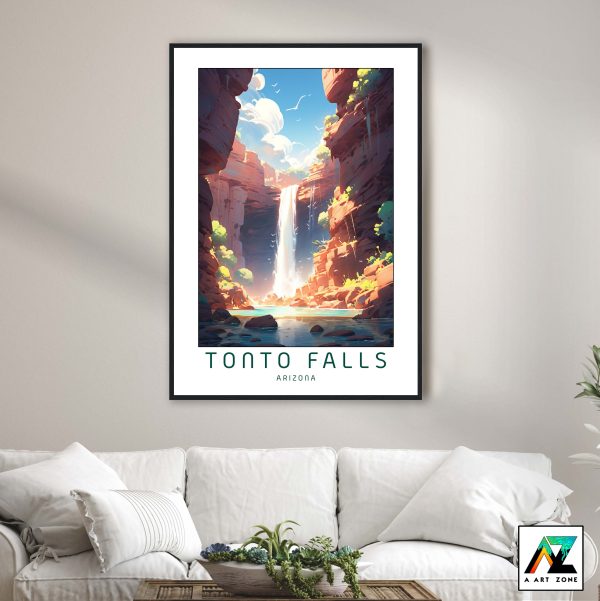 Wilderness Retreats: Tonto Natural Bridge Falls Framed Wall Art