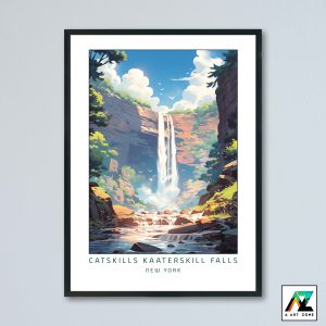 The Catskills Kaaterskill Falls Catskill Mountains New York USA - Waterfall Waterfall Scenery Artwork