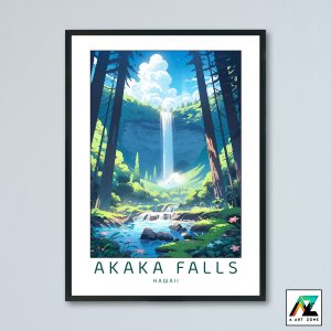 Akaka Falls State Park Honomu Hawaii USA - State Park Waterfall Scenery Artwork