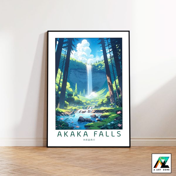 Nature Meets Waterfall: Framed Akaka Falls State Park Wall Art in Honomu, Hawaii, USA