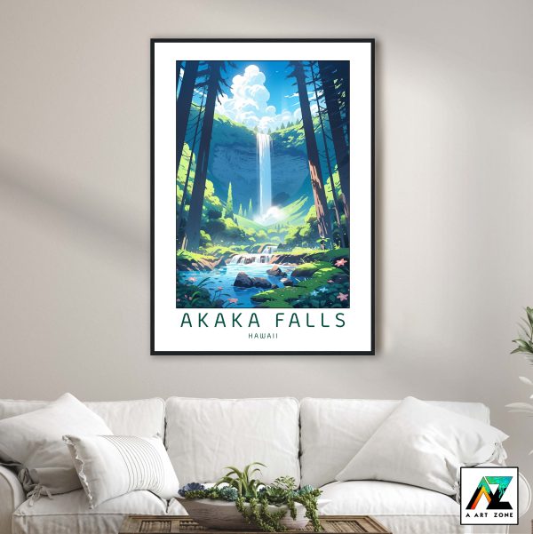 Hawaii's Waterfall Charm: Akaka Falls State Park Framed Wall Art