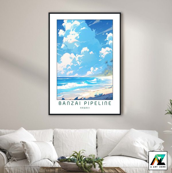 Nature Meets Beach: Framed Banzai Pipeline Wall Art in Pupukea, Hawaii, USA