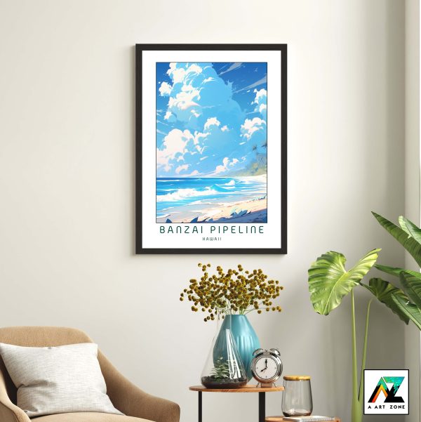 Hawaii's Coastal Charm: Banzai Pipeline Framed Wall Art