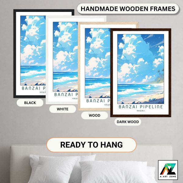 Hawaii's Beach Beauty: Framed Wall Art of Banzai Pipeline