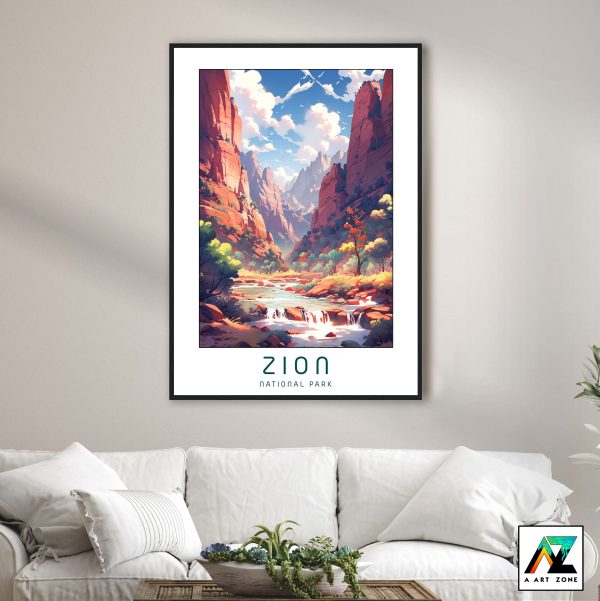 Elevate with River View Brilliance: National Park Framed Wall Art in Utah