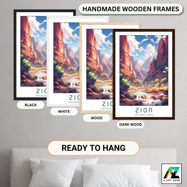 Serenity by the River: Zion National Park River View Wall Art Extravaganza