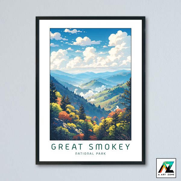 Smoky Essence: Framed Wall Art Celebrating Great Smoky Mountains Grandeur