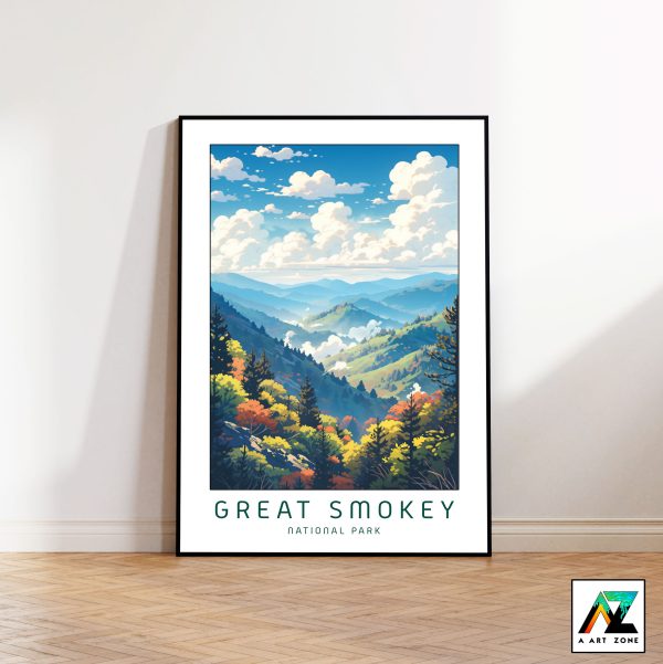 Breathtaking Horizons: Framed Artwork Showcasing Great Smoky Mountains' Scenery