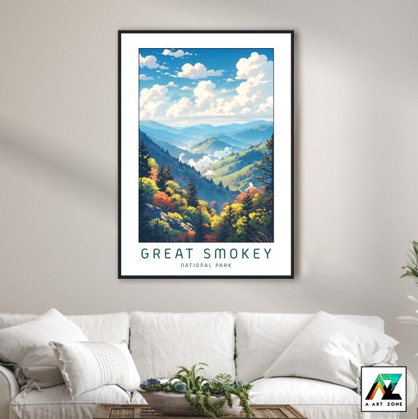 Nature's Tapestry: Framed Wall Art of Great Smoky Mountains in North Carolina