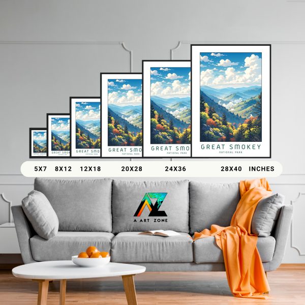 Canvas of Wonders: Framed Masterpiece Showcasing Great Smoky Mountains