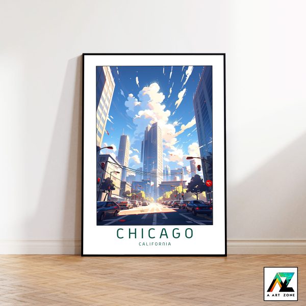 Cityscape Majesty: Chicago City Framed Wall Art in California, USA