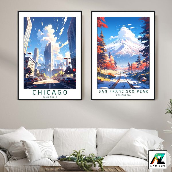Elegance of the City: Framed Wall Art of Chicago City in California
