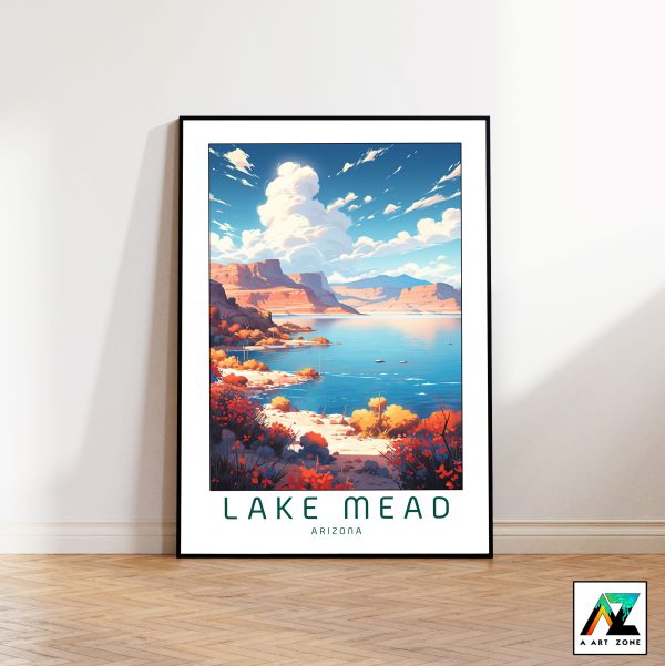 Lake Majesty: Lake Mead Framed Wall Art in Clark County, Arizona, USA