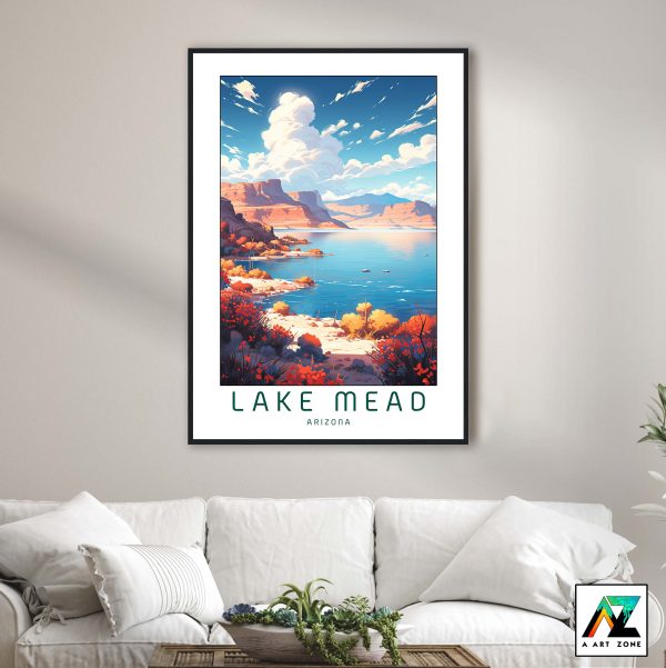 Nature Meets Lakeside: Framed Lake Mead Wall Art in Clark County, Arizona, USA
