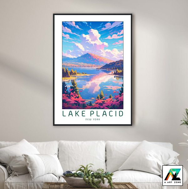 New York's Lake Charm: Lake Placid Framed Wall Art