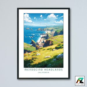 Mendocino Headlands Trail Mendocino California USA - State Park Coastal Scenery Artwork