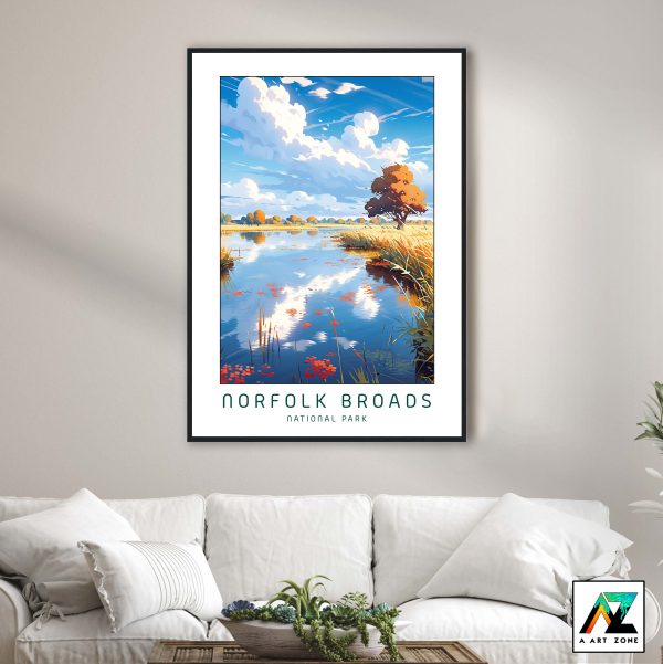 Canvas of Waterways: Framed Masterpiece Showcasing Norfolk Broads National Park