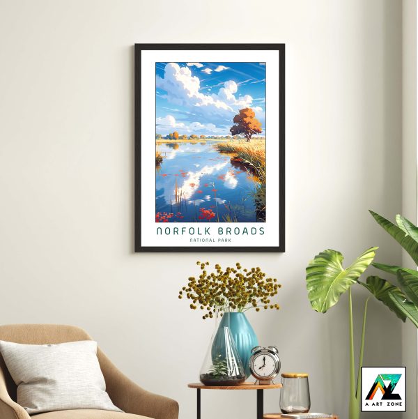 Broads Essence: Framed Wall Art Celebrating Norfolk Broads National Park Grandeur