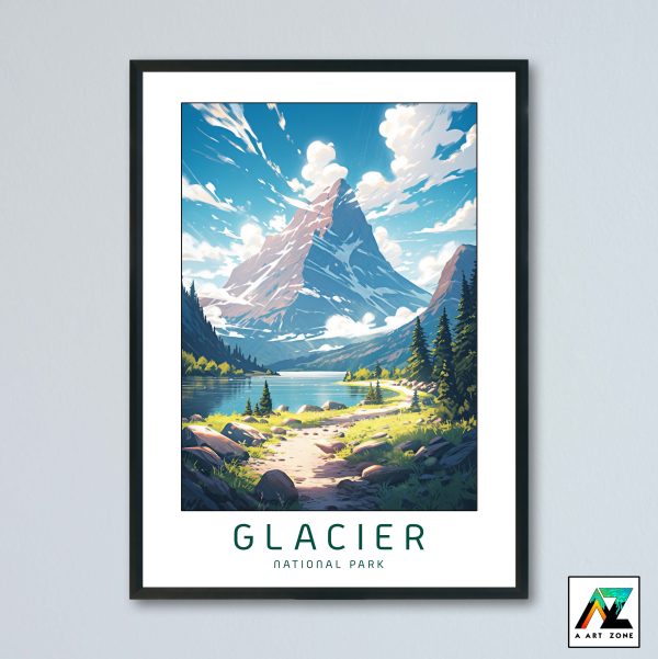 Glacial Majesty: Framed Wall Art Unveiling the Beauty of Glacier County in Montana