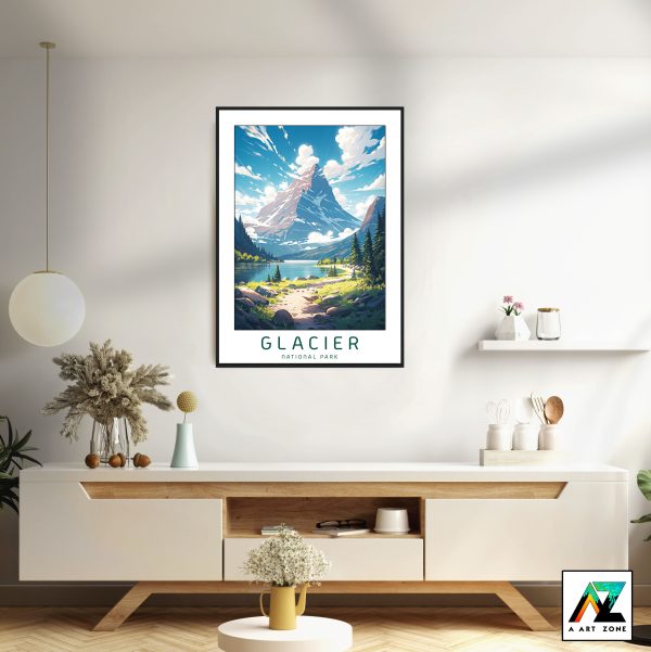 Glacier Essence: Framed Wall Art Celebrating Glacier National Park's Majestic Grandeur