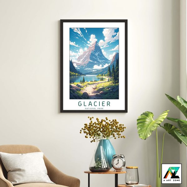 Nature's Tranquility: Framed Wall Art of Glacier National Park in Montana