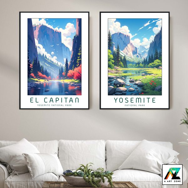 Nature's Canvas: Framed Artwork Showcasing Yosemite's El Capitan