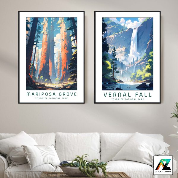 Breathtaking Landscapes: Framed Artwork Showcasing Yosemite's Grove Serenity
