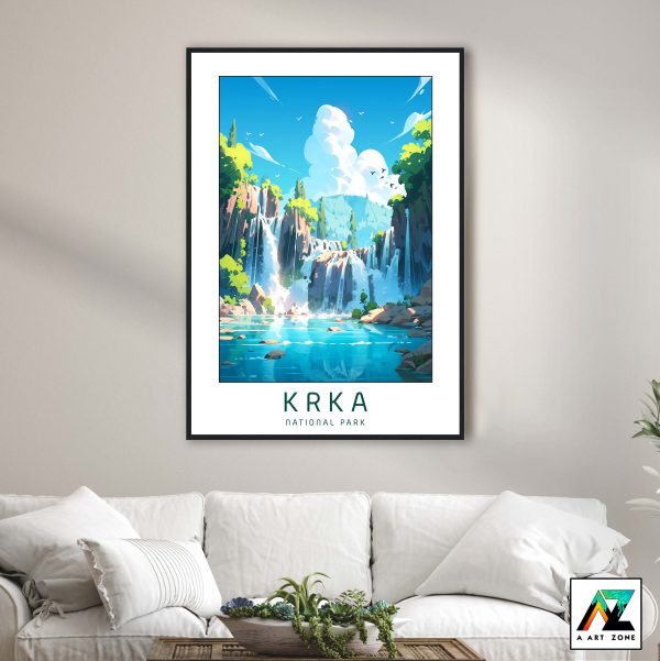 Canvas of Waterfalls: Framed Masterpiece Showcasing Krka National Park