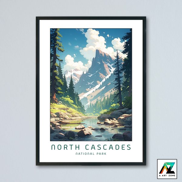 Canvas of Vistas: Framed Masterpiece Showcasing North Cascades National Park