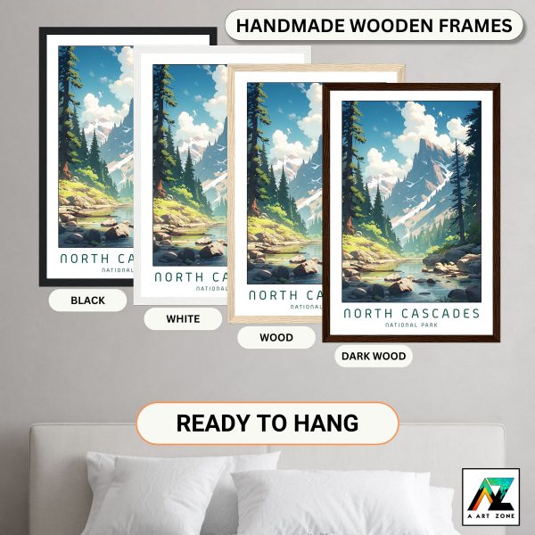 Nature's Tranquility: Framed Wall Art of North Cascades National Park in Washington