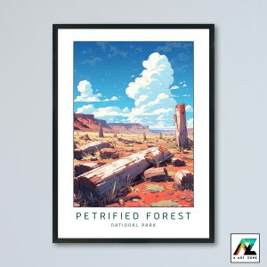 Canvas of Petrification: Framed Masterpiece Showcasing Petrified Forest National Park