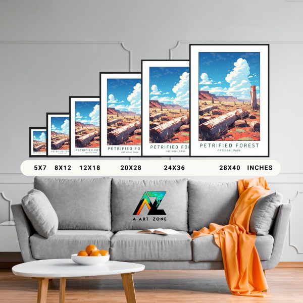 Nature's Tranquility: Framed Wall Art of Petrified Forest National Park in Arizona
