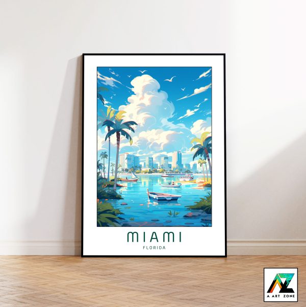 Urban Elegance: Framed Wall Art Showcasing the City View of Miami Dade County, Florida