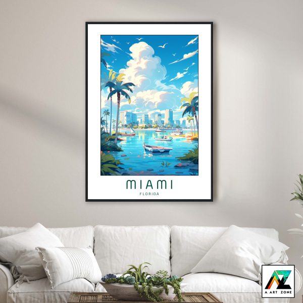Florida Urban Vibes: City View Framed Wall Art in Miami Dade County