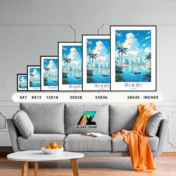 Miami Mosaic: Framed Wall Art Showcasing the Dynamic City View of Miami Dade County