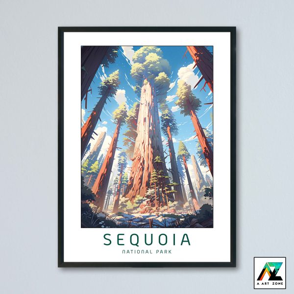 Nature's Canopy: Framed Artwork Showcasing Sequoia's Majesty
